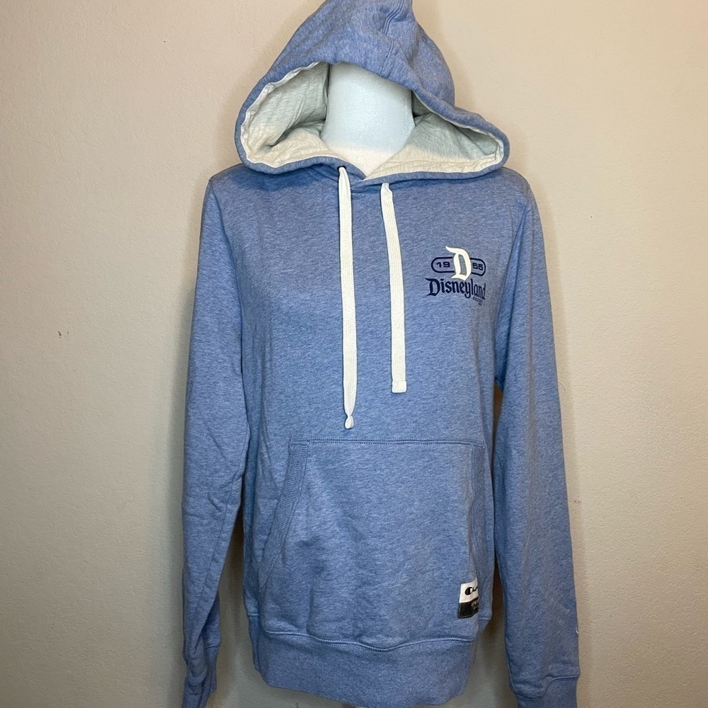Champion Disneyland Blue Long Sleeve Hoodie Sweatshirt Size Small